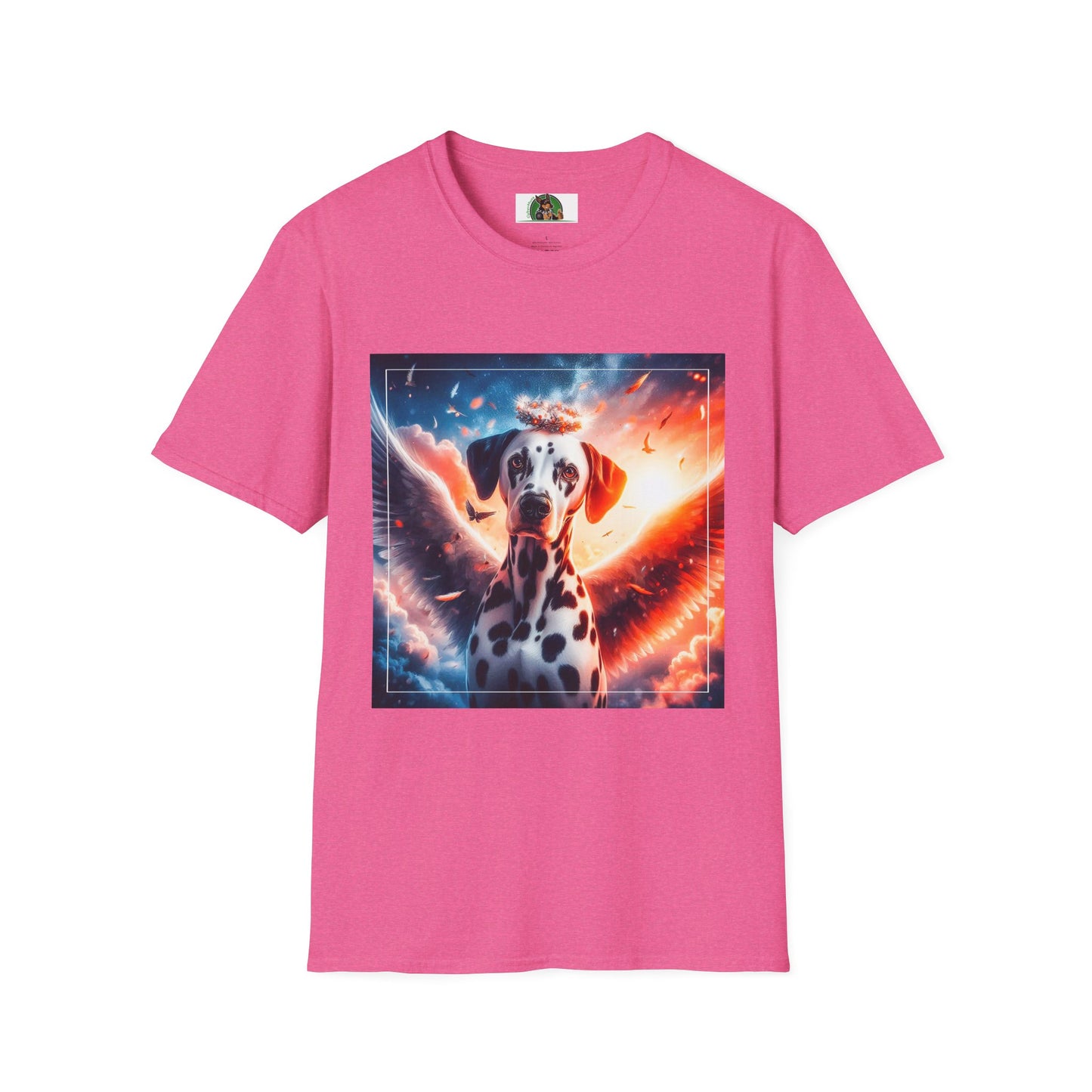 Dalmatian heavenly angel t shirt T-Shirt Printify S Heather Heliconia