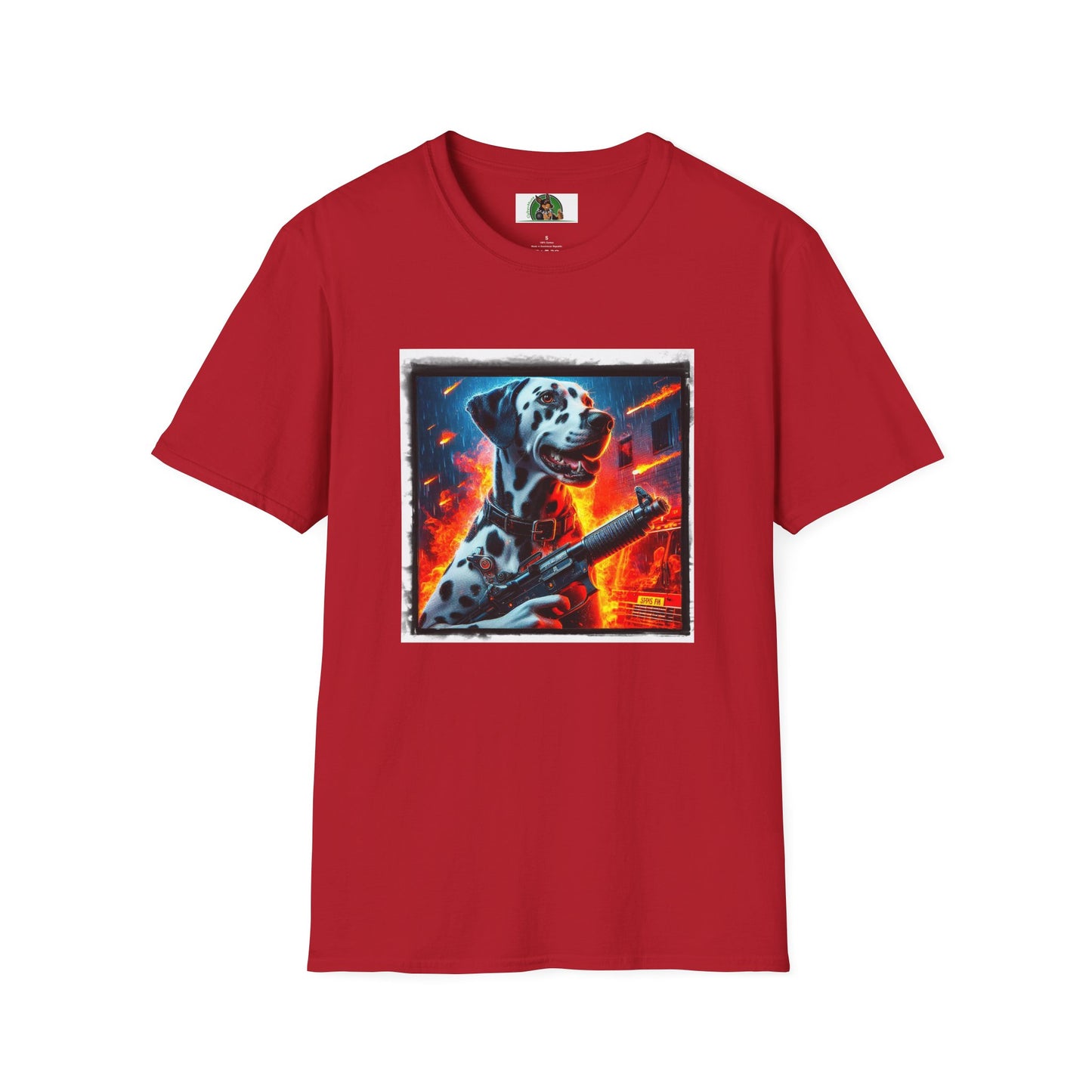 Dalmatian war hero t shirt T-Shirt Printify S Cherry Red