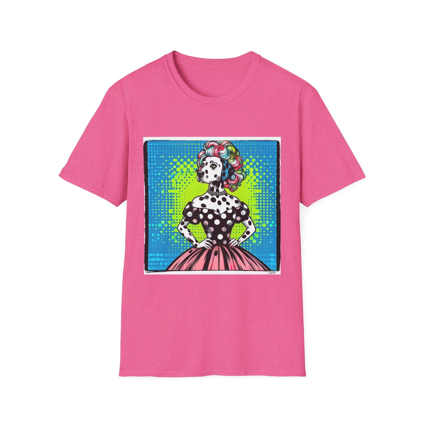Dalmatian roaring 50s t shirt T-Shirt Printify S Heather Heliconia
