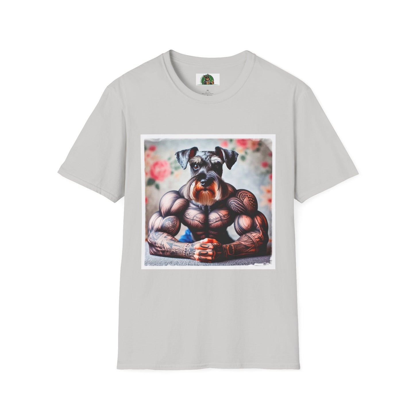 Miniature Schnauzer arm day shirt T-Shirt Printify S Ice Grey