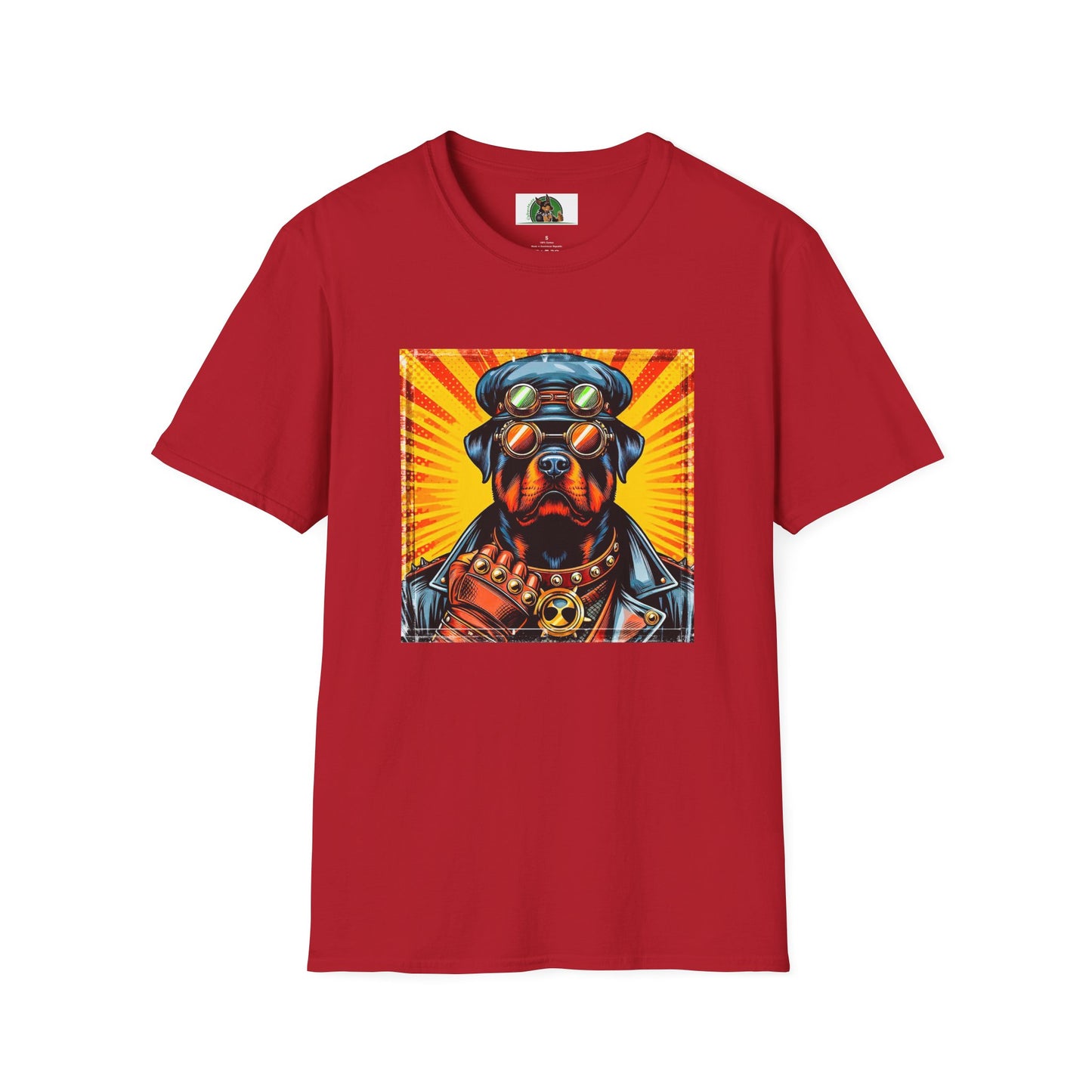 Rottweiler cool steam punk shirt T-Shirt Printify S Cherry Red