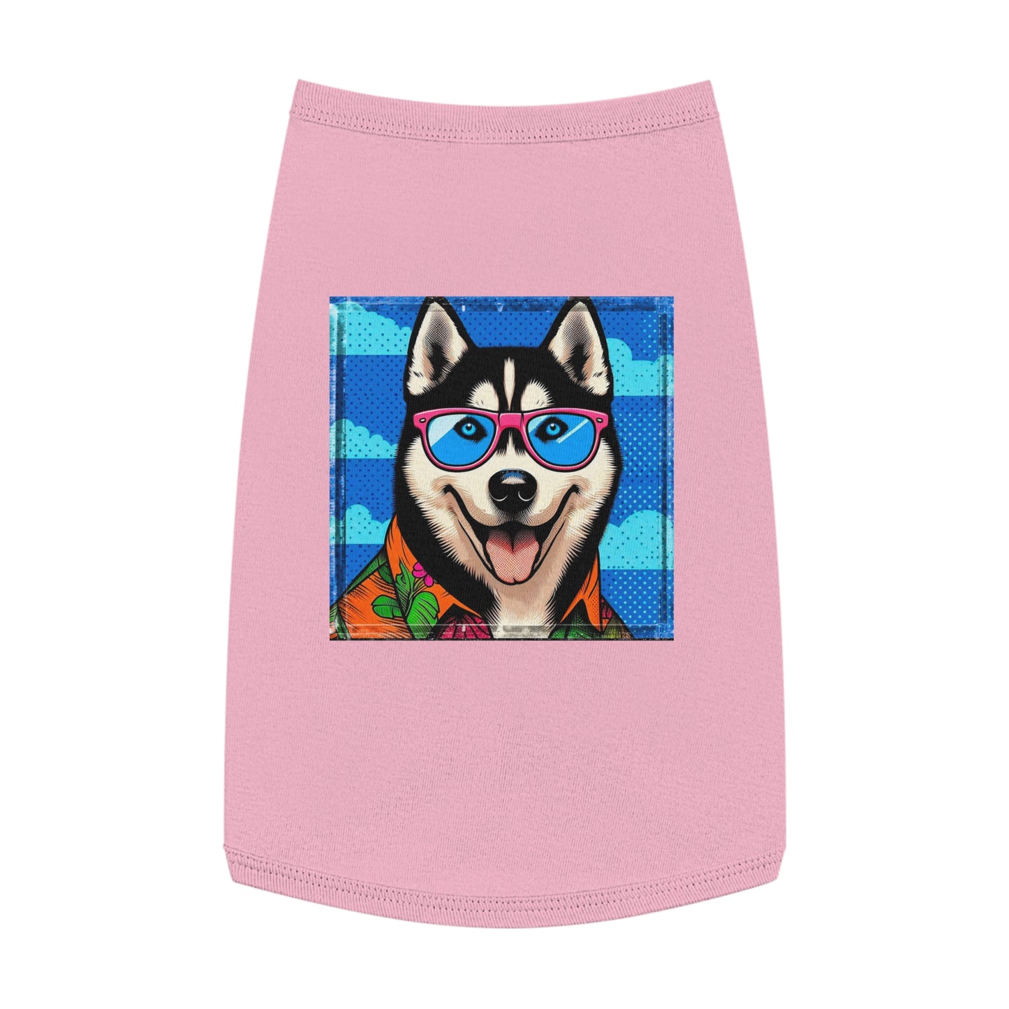 Pet Tank Top Husky cool guy Pets Printify L Pink