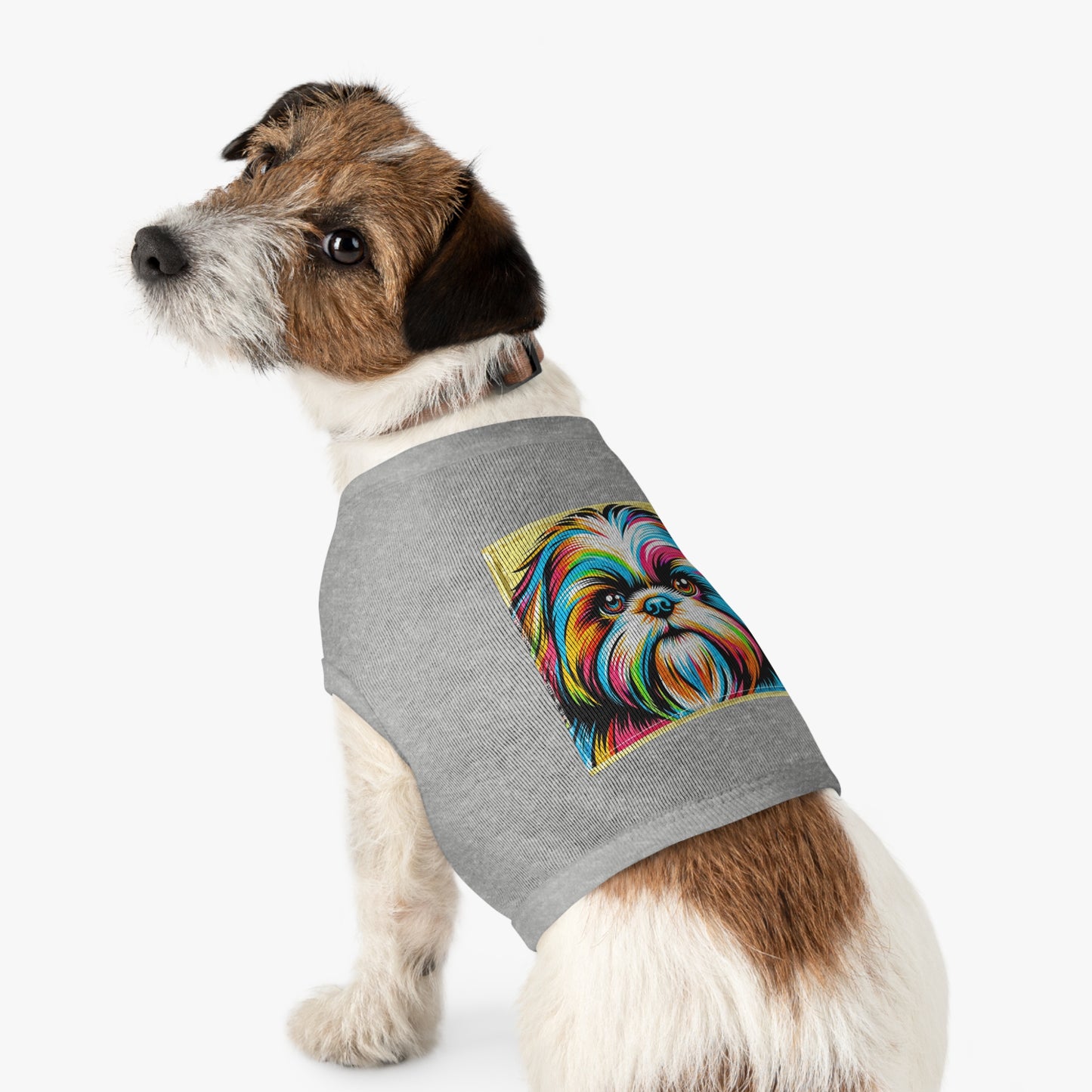 Pet Tank Top Shih Tzu colorful puppy Pets Printify
