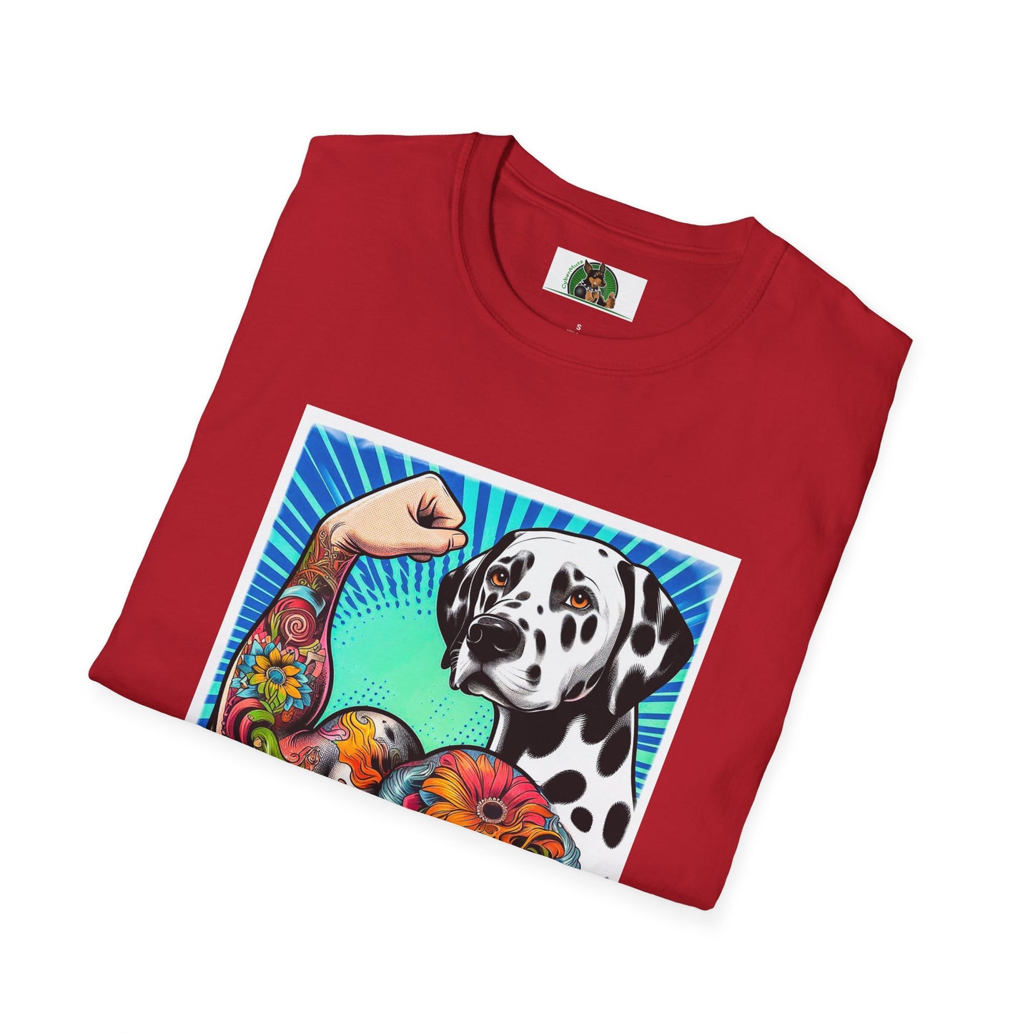 Dalmatian arm flexing t shirt