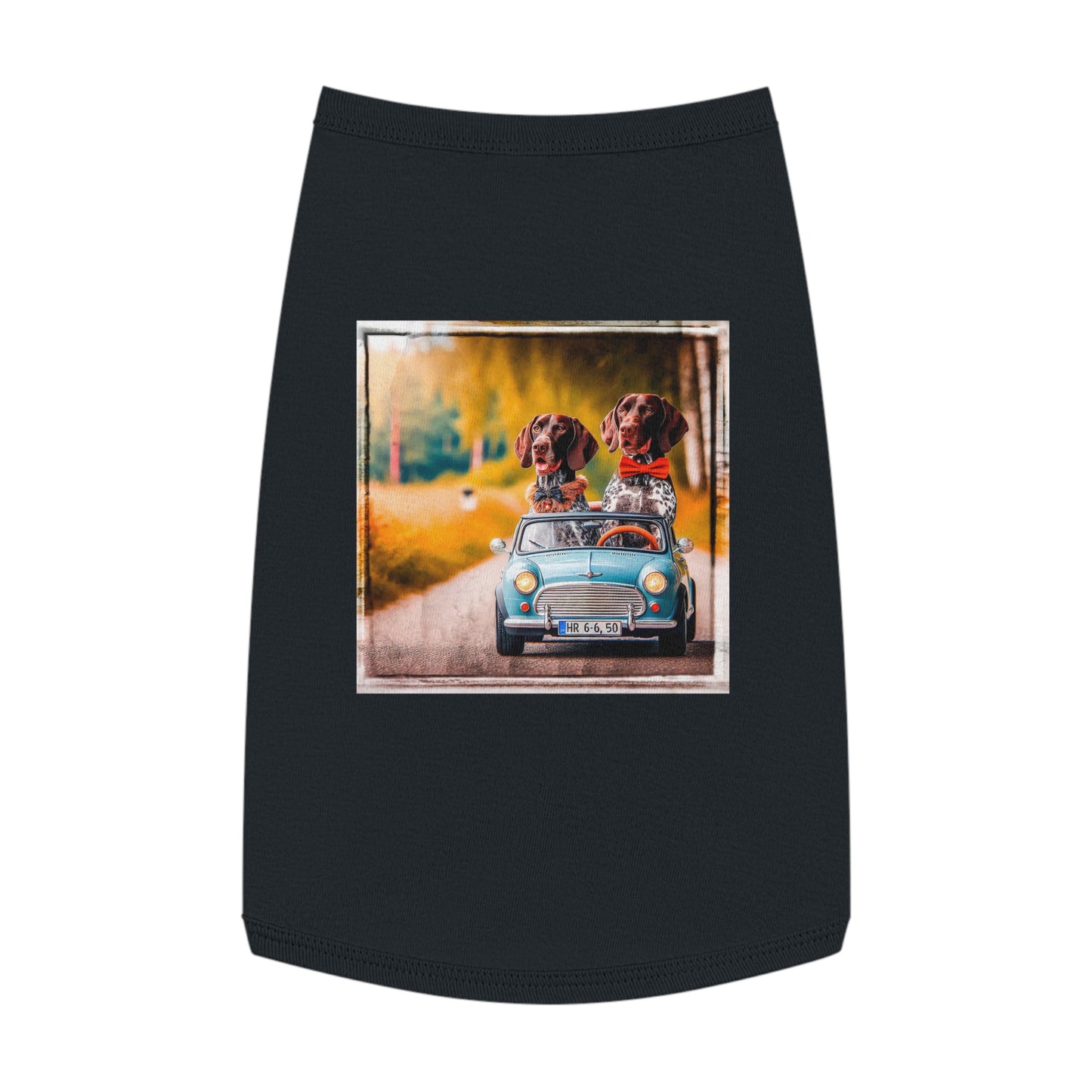 Wacky Pet Tank Top German Shorthaired Pointer tiny car driving t shirt Pets Printify