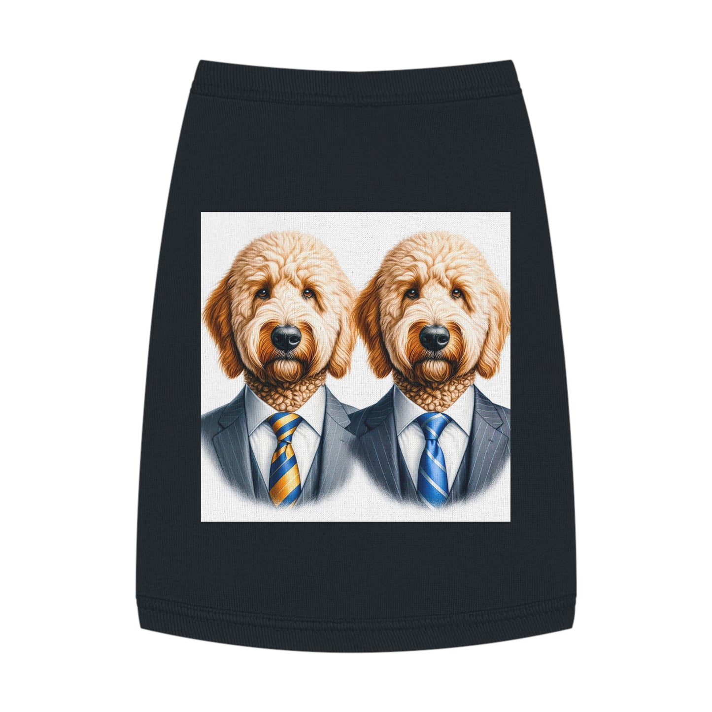 Pet Tank Golden Doodle serious business man r shirt Pets Printify M Black