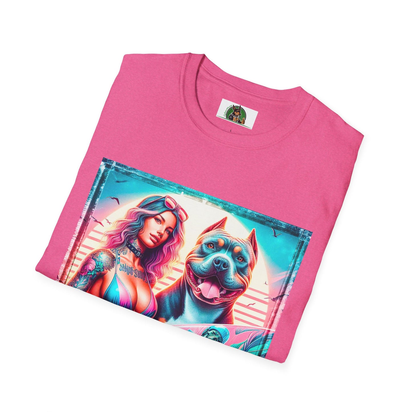 Pit Bull surfer and girl