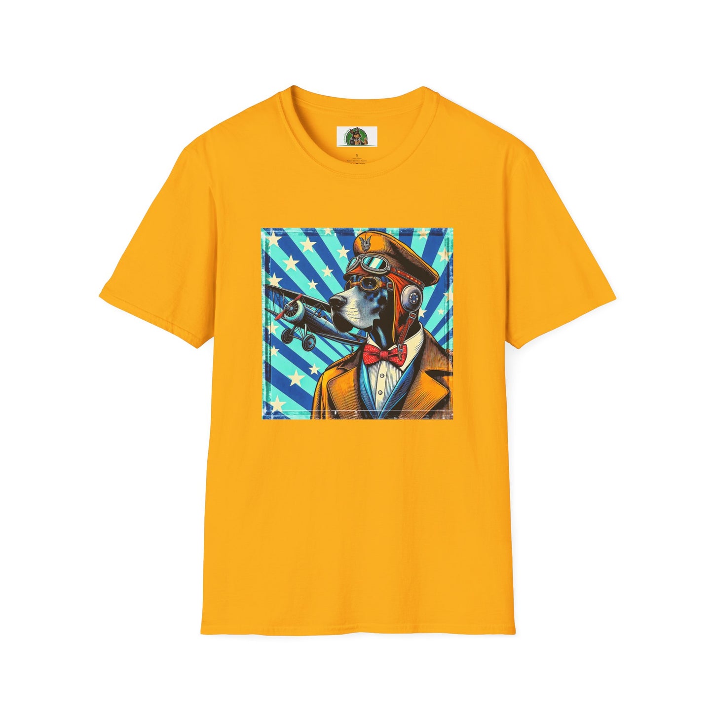 Great Dane American dream shirt T-Shirt Printify S Gold