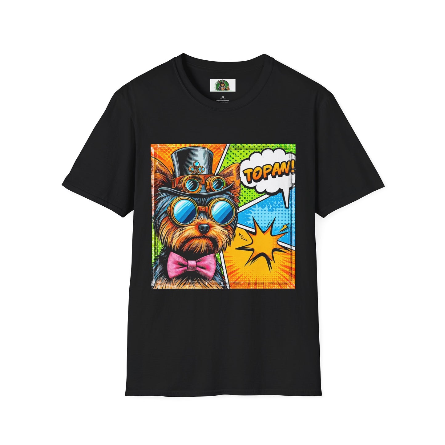 Yorkie pop art shirt T-Shirt Printify XS Black