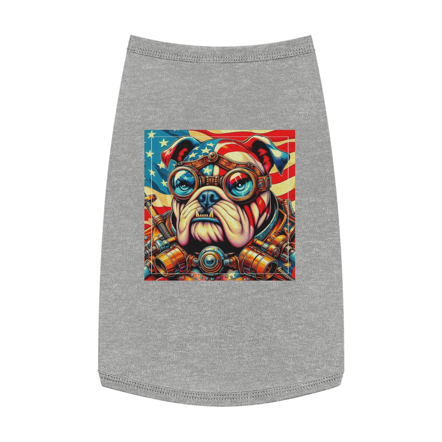 Pet Tank Top Bulldog American steampunk t shirt Pets Printify L Heather