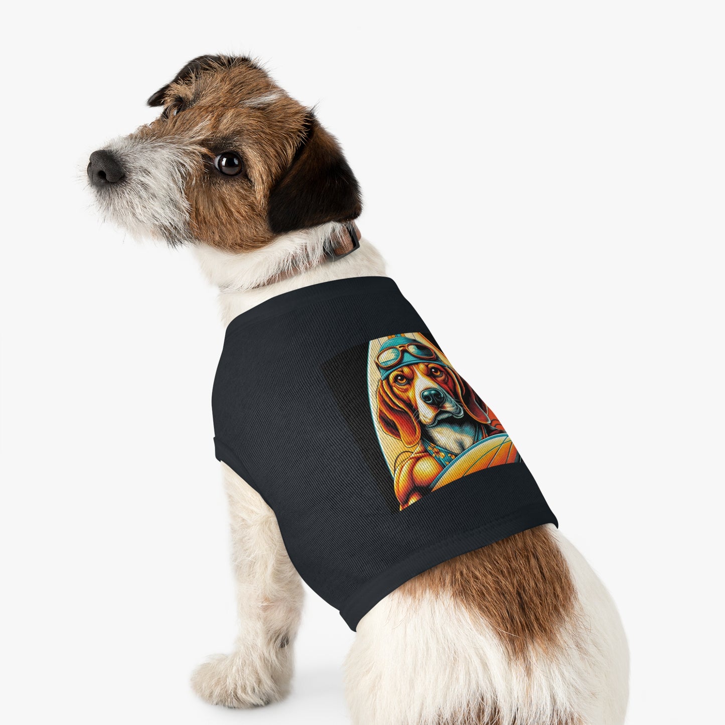 Pet Tank Top Beagle Surfer Dog Pets Printify