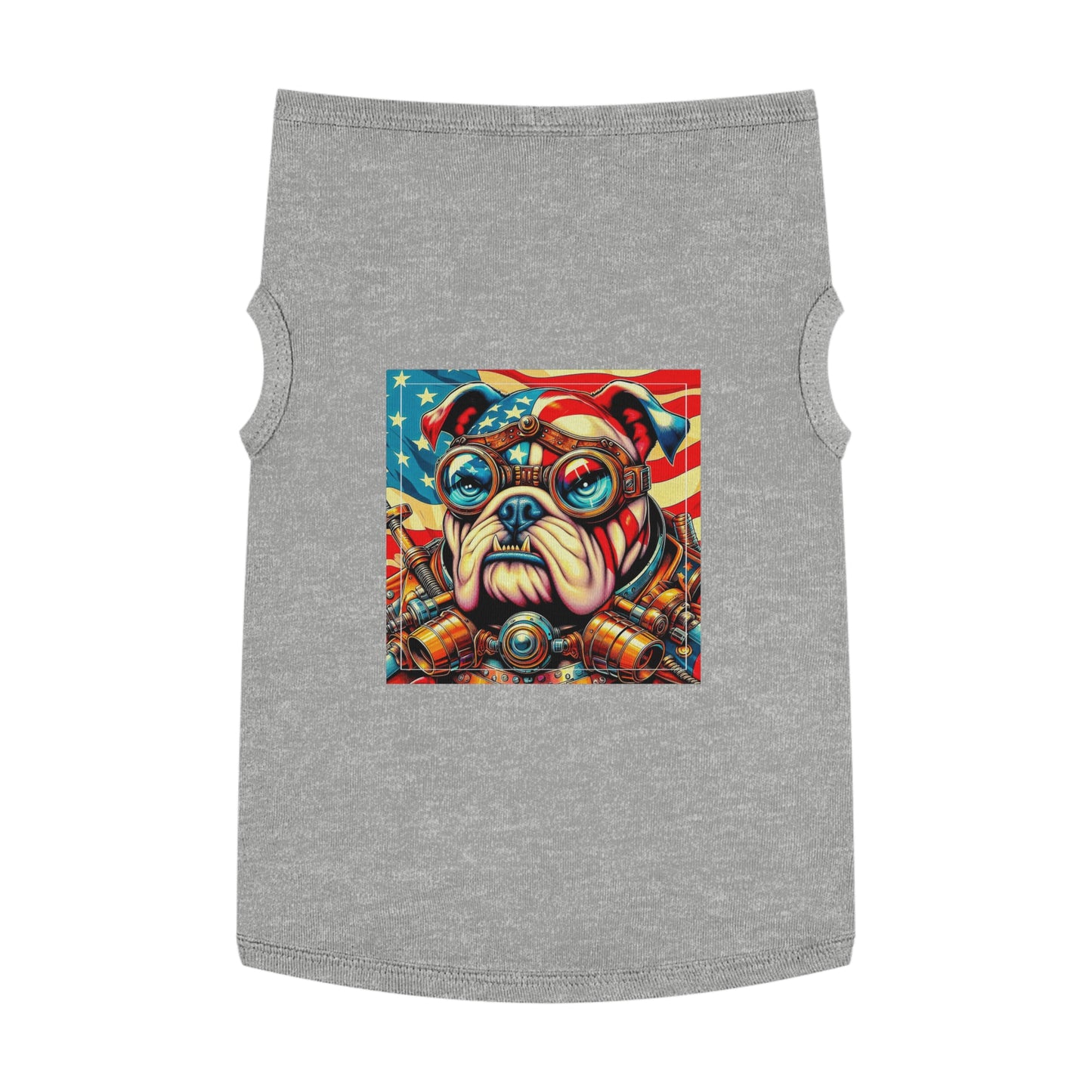 Pet Tank Top Bulldog American steampunk t shirt Pets Printify XL Heather