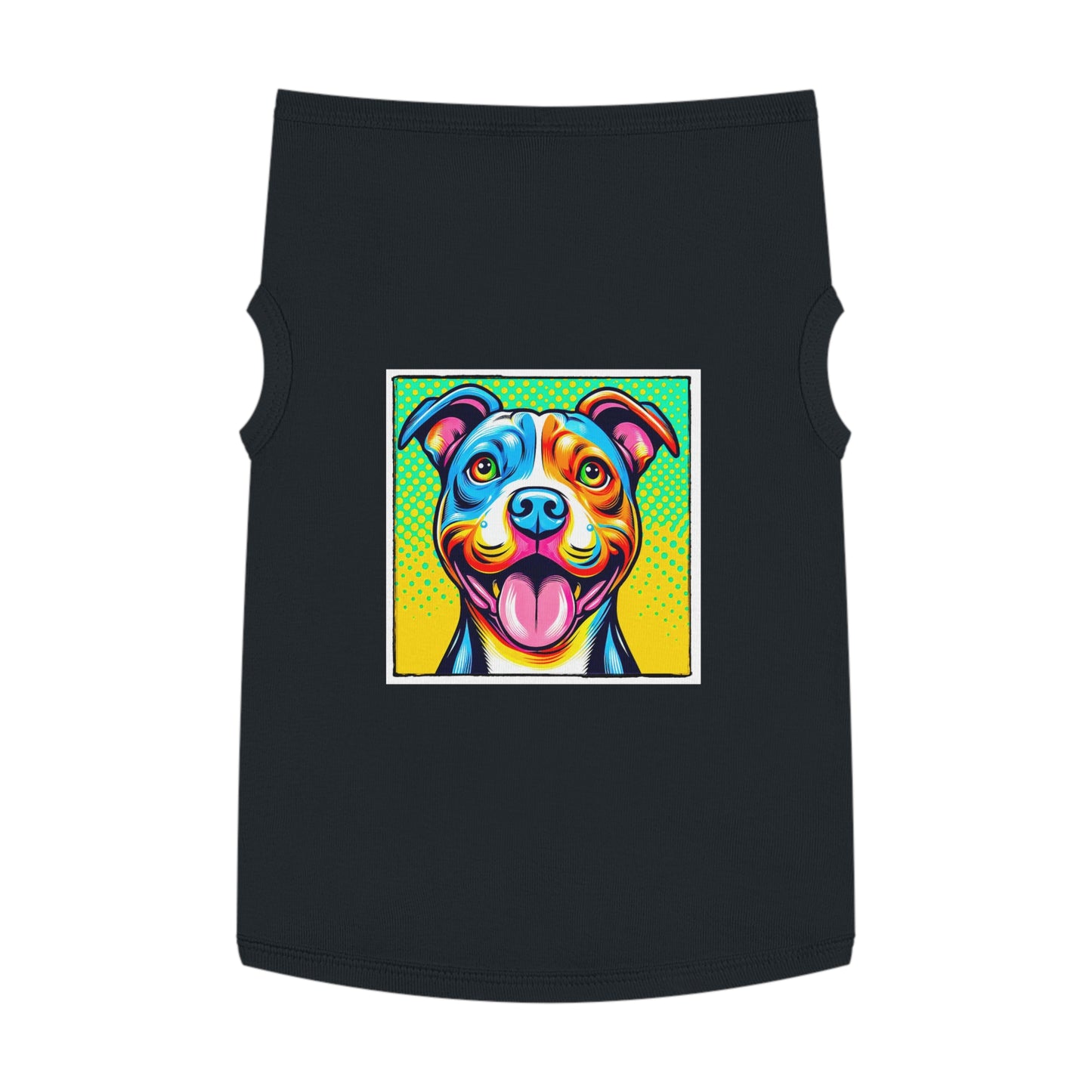 Pet Tank Top Pit Bull comic book cutie Pets Printify XL Black