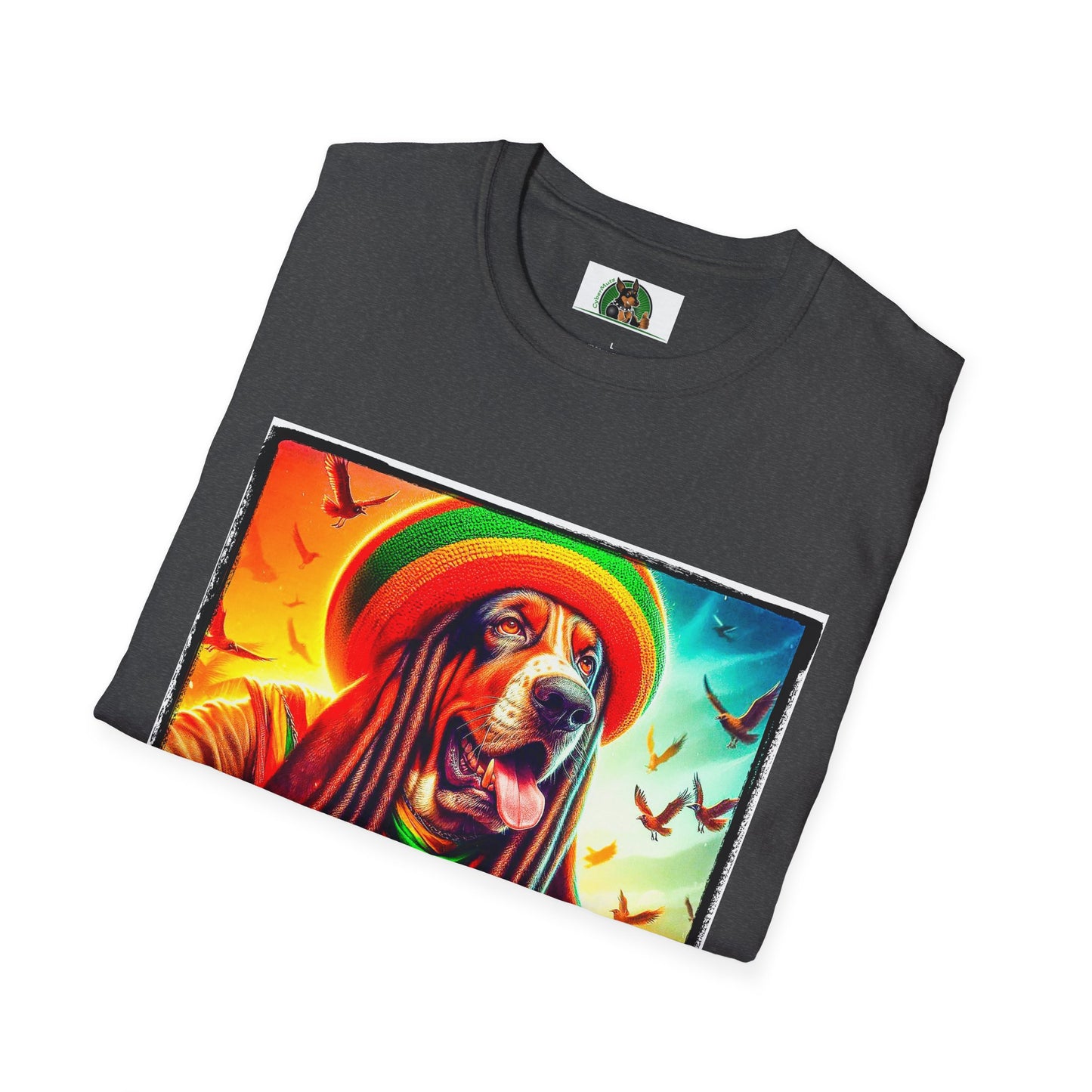 Basset Hound Playing Guitar T-Shirt Printify