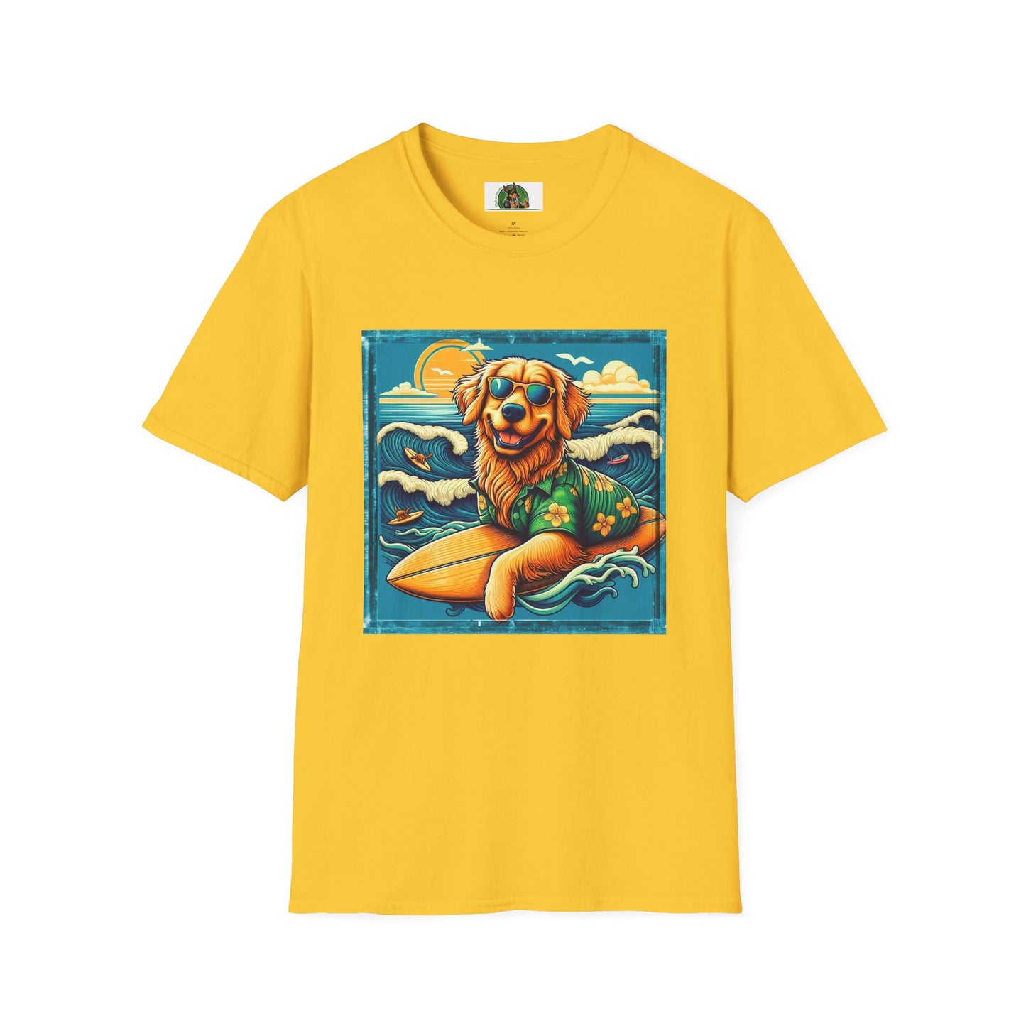 Golden Retriever surfing beauty shirt T-Shirt Printify S Daisy