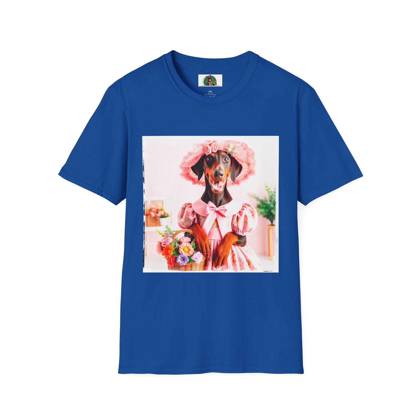 Doberman easter t shirt T-Shirt Printify XS Royal