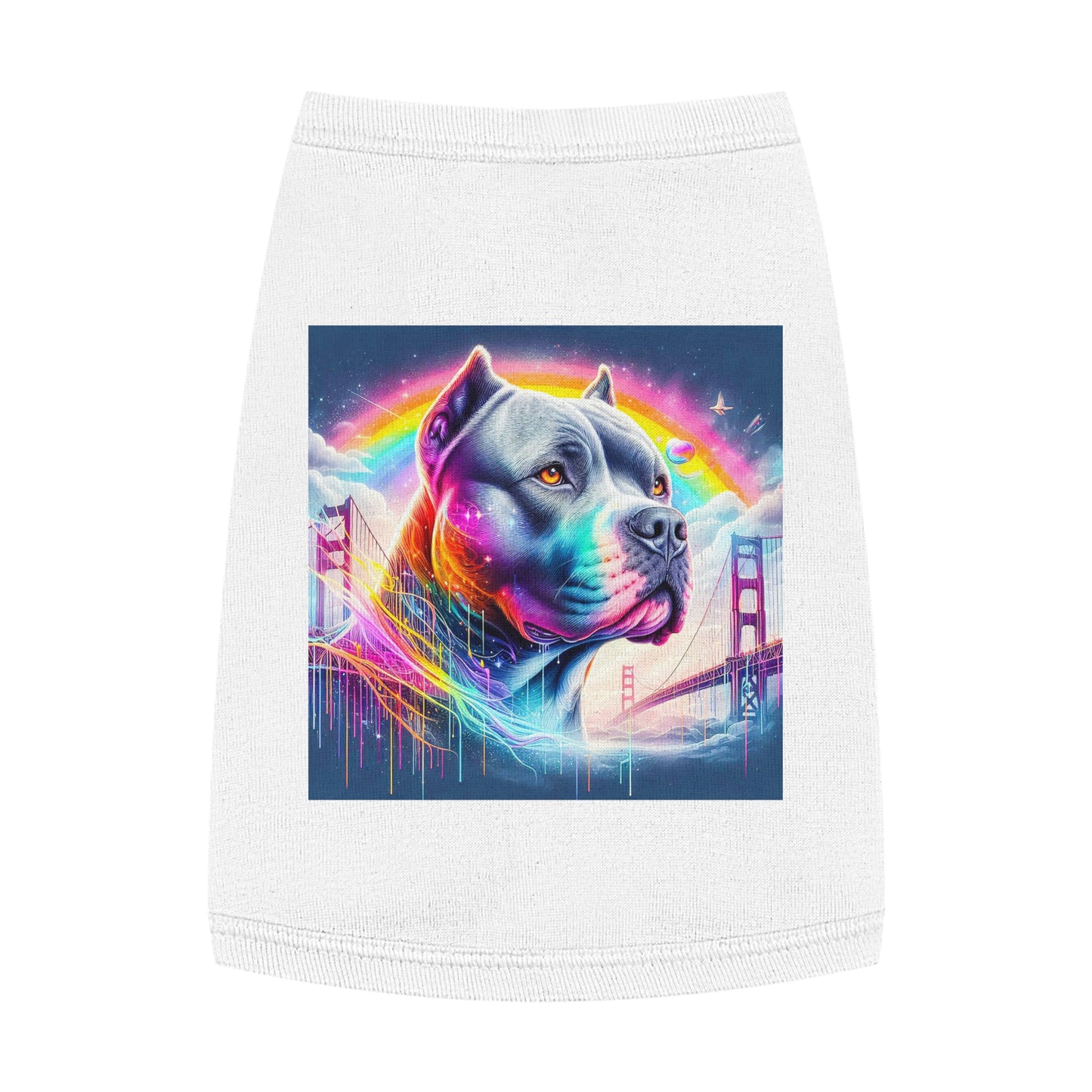 Pet Tank Top Pit Bull colors Pets Printify M White