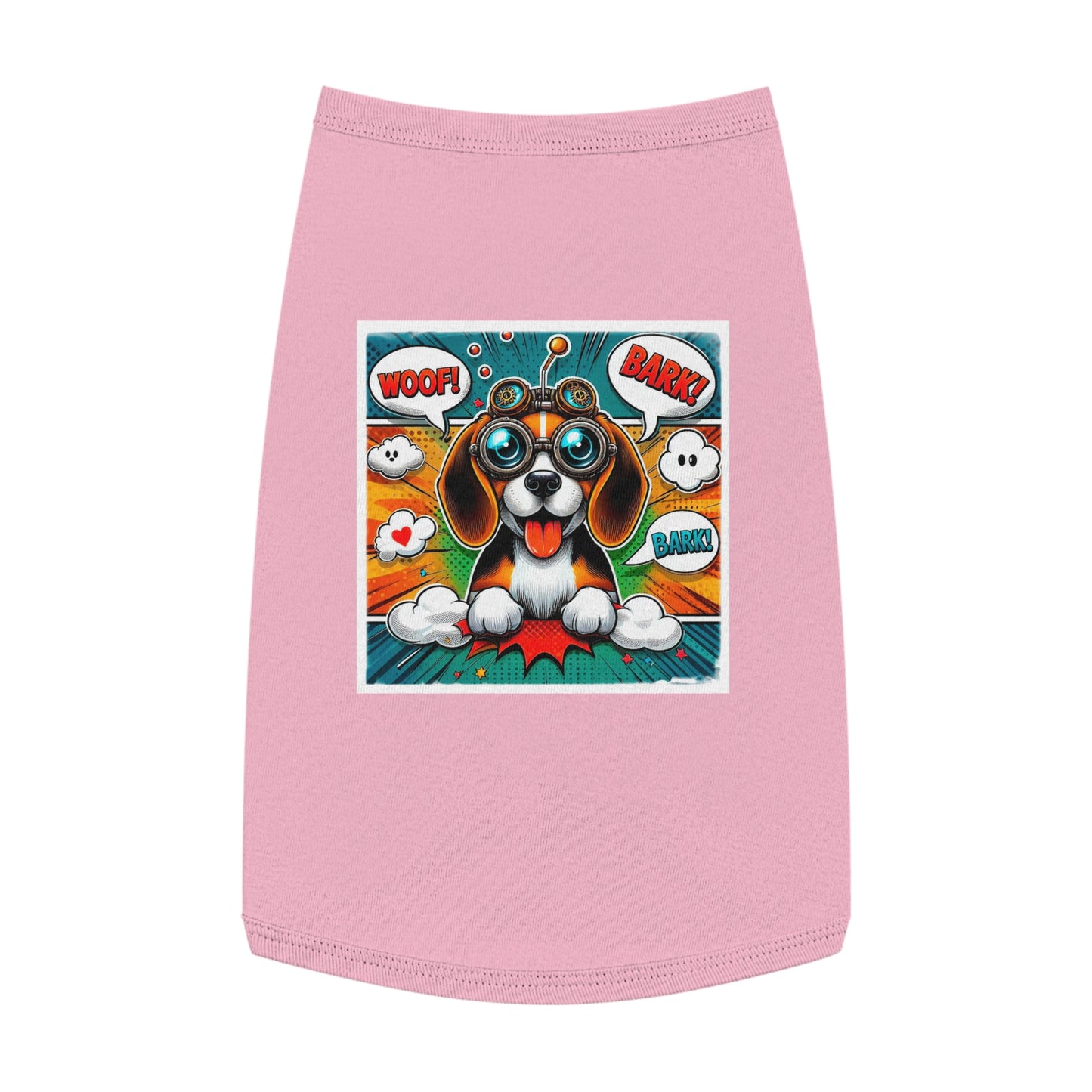Pet Tank Top Wacky Beagle Steampunk Cartoon Dog Pets Printify L Pink