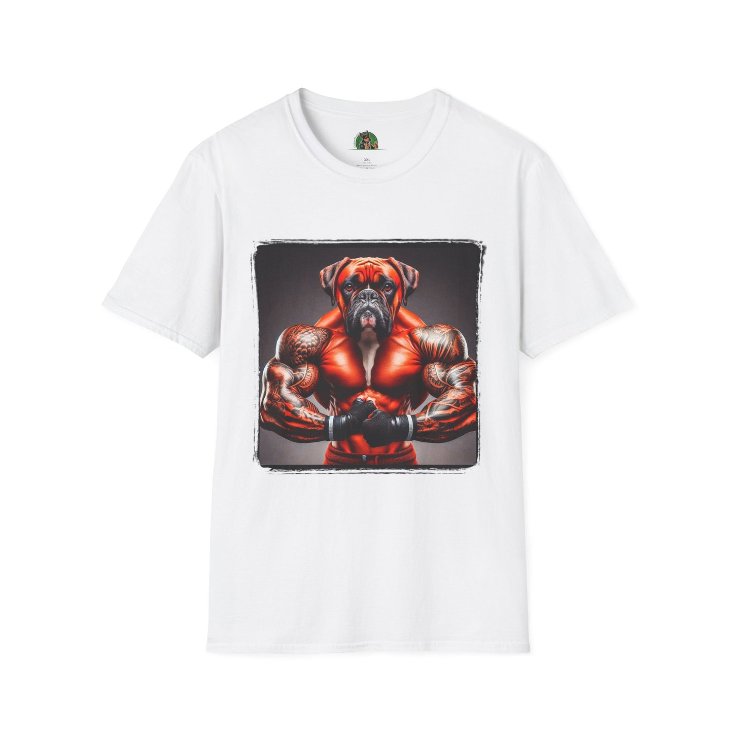 Boxer Muscle Dog Shirt T-Shirt Printify XS White