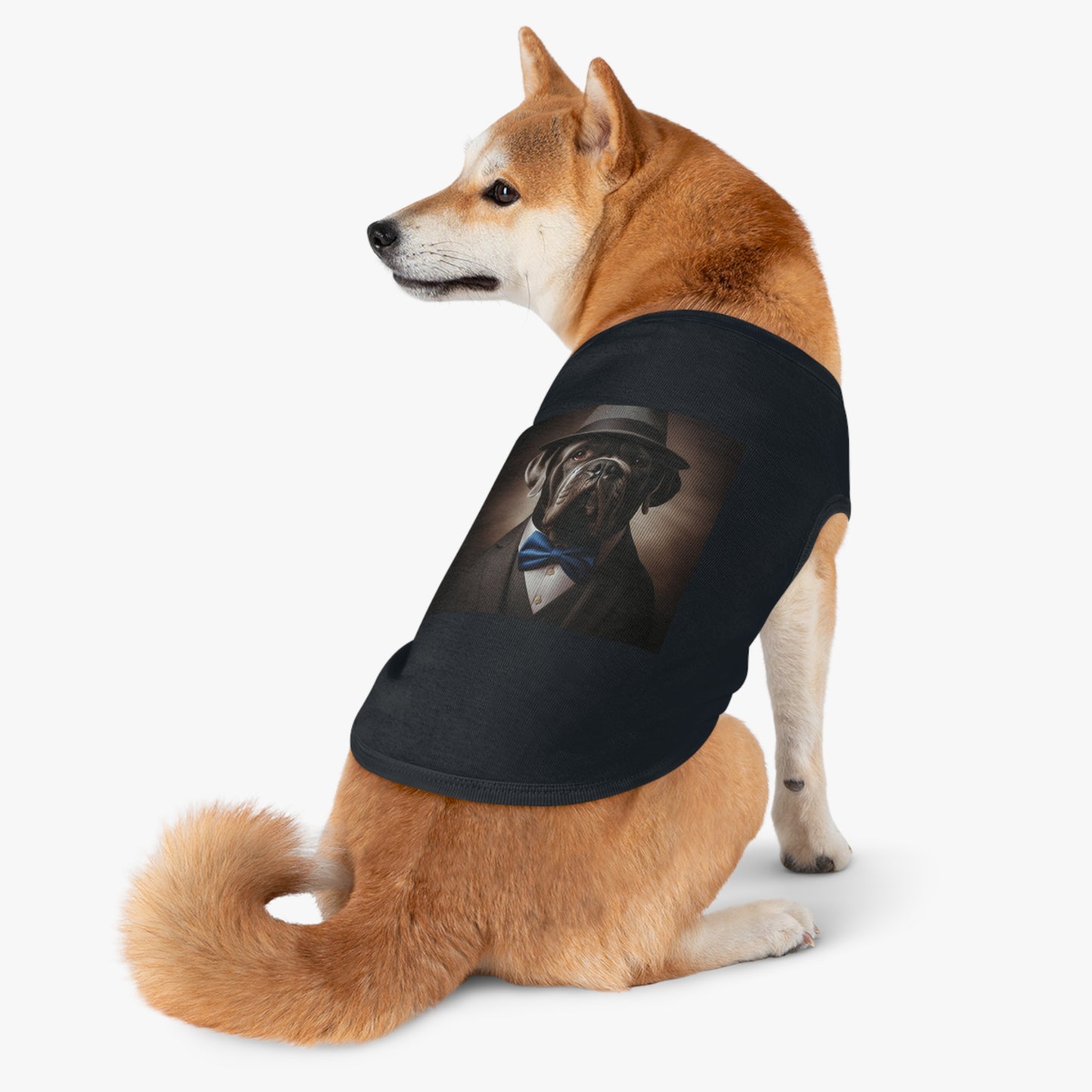 Pet Tank Top Cane Corso Suit And Fedora Hat Pets Printify