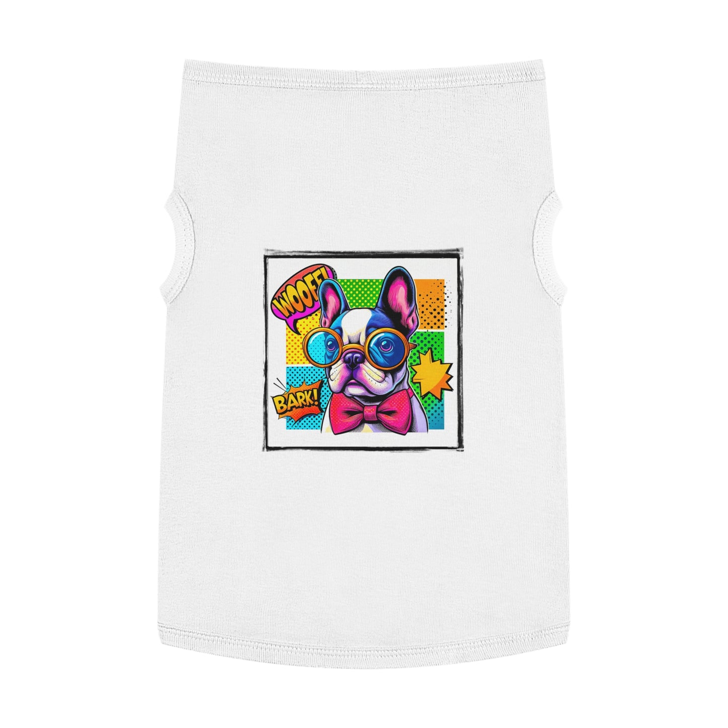 Wacky Pet Tank Top French Bulldog comic book t shirt Pets Printify XL White