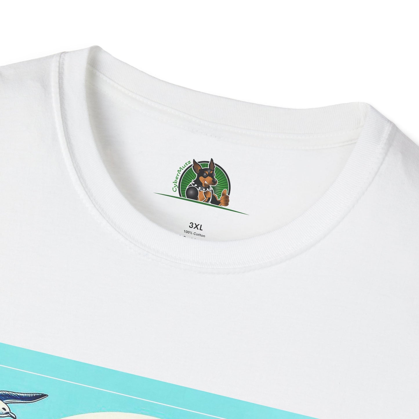 Bulldog blue waves t shirt T-Shirt Printify
