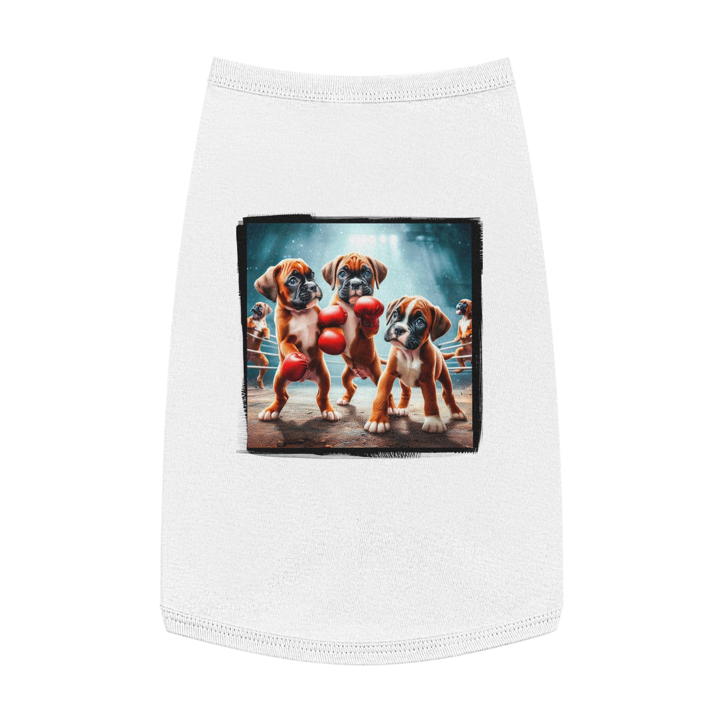 Pet Tank Top Boxer Puppies Pets Printify L White