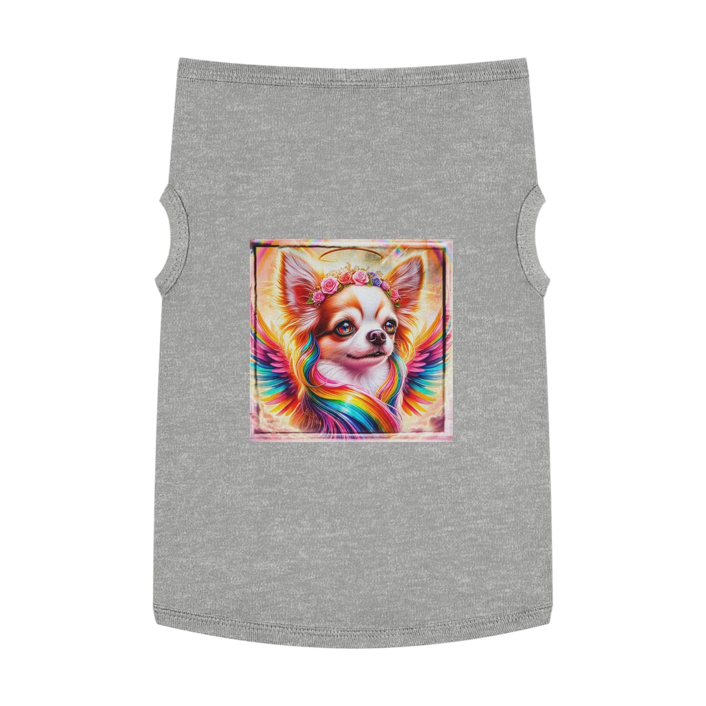 Pet Tank Top Chihuahua flower angel t shirt Pets Printify XL Heather