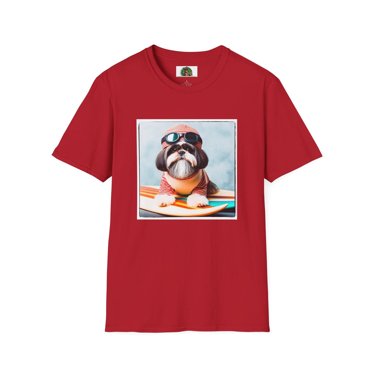 Shih Tzu pretty surfer shirt T-Shirt Printify S Cherry Red