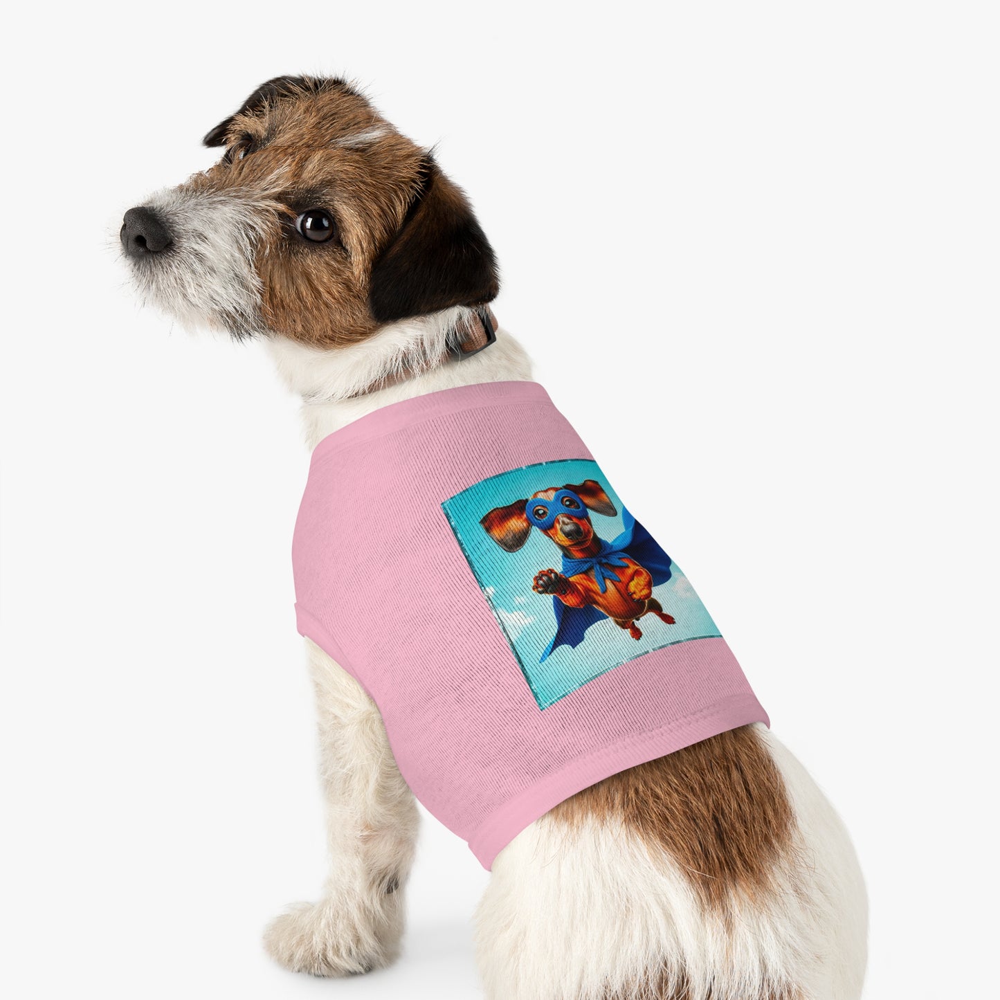 Pet Tank Top Dachshund flying high t shirt Pets Printify