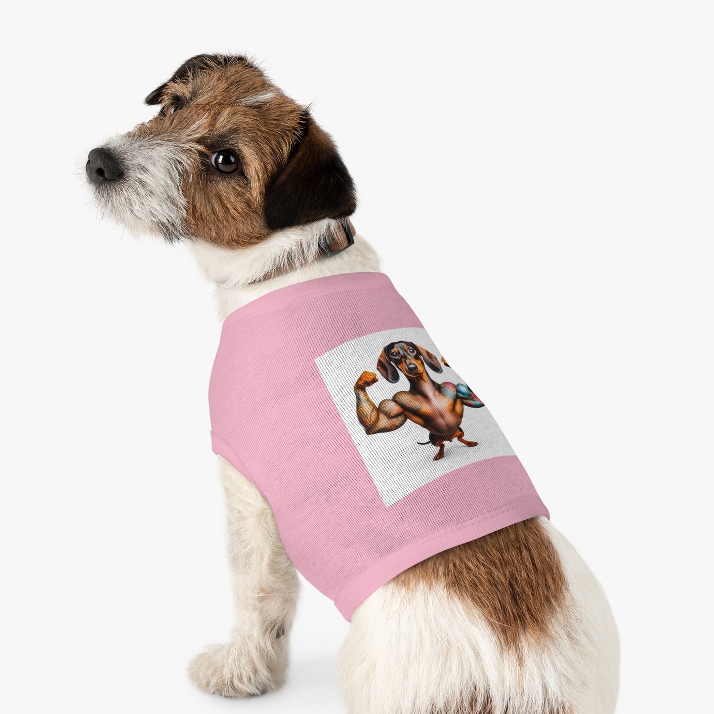 Pet Tank Top Dachshund muscle man t shirt Pets Printify