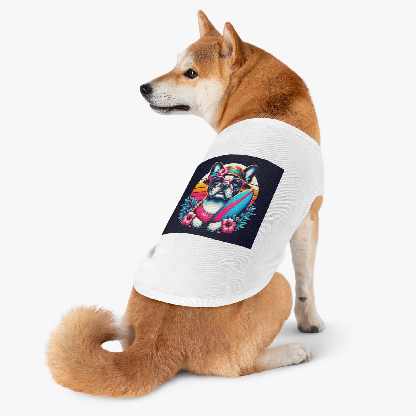 Pet Tank Top French Bulldog pretty flowers t shirt