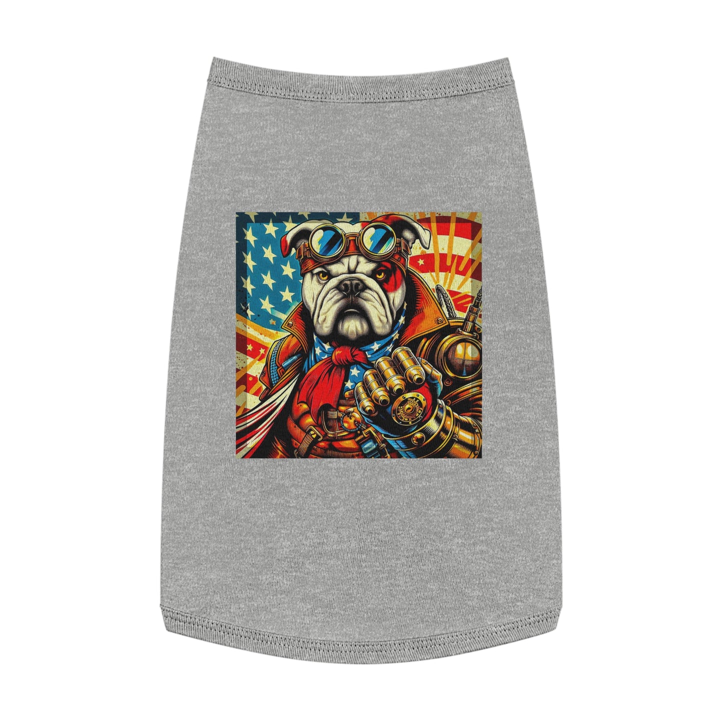 Pet Tank Top Bulldog stream punk t shirt Pets Printify L Heather
