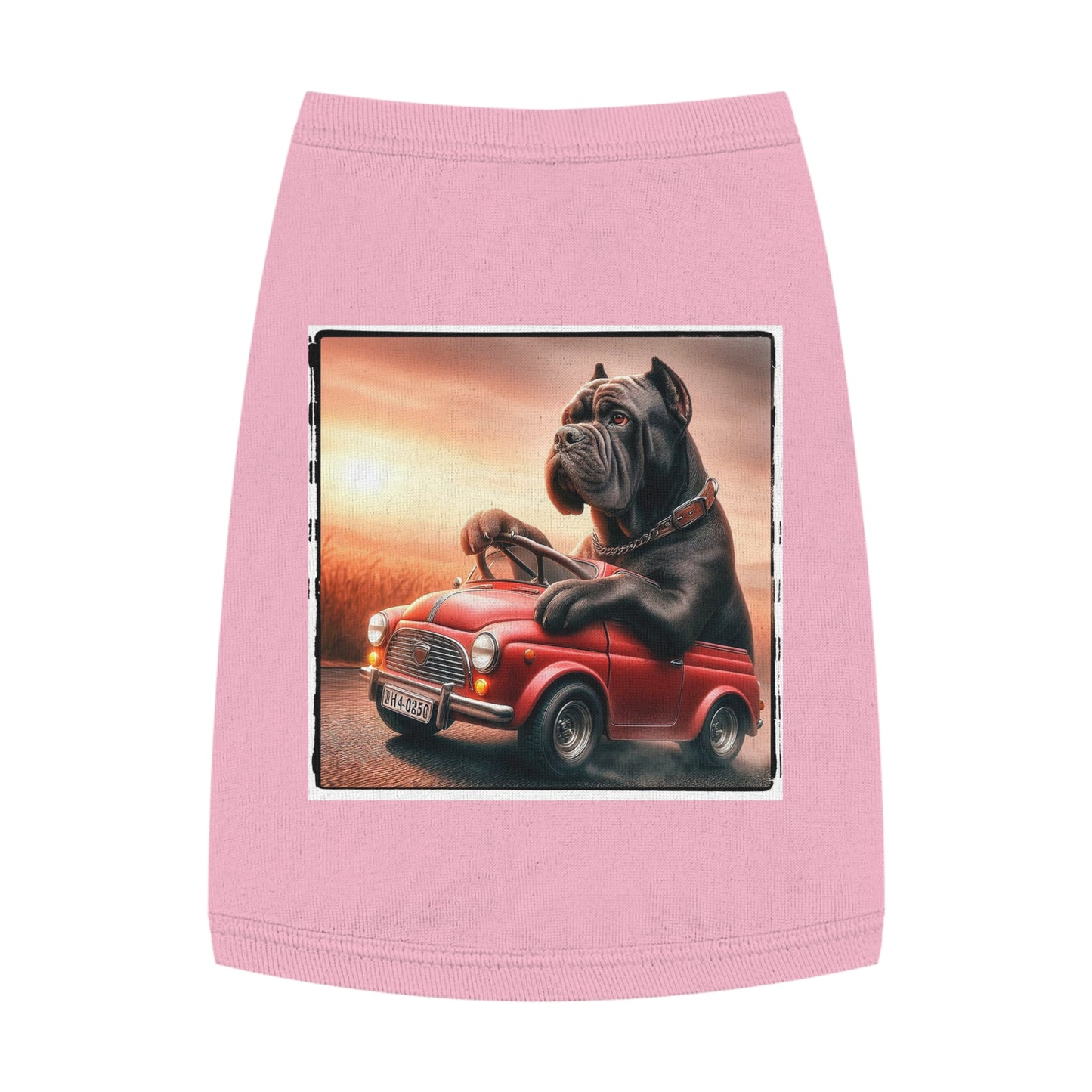 Wacky Pet Tank Top Cane Corso Dog In Small Car Pets Printify M Pink