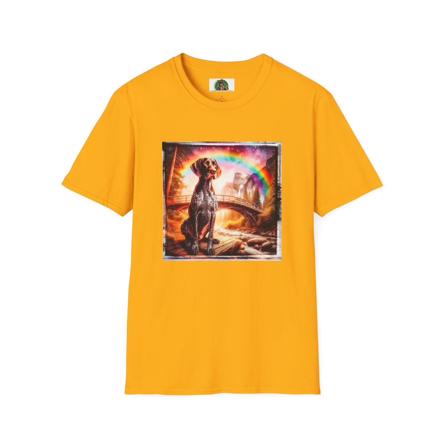 German Shorthaired Pointer crashing waves t shirt T-Shirt Printify S Gold
