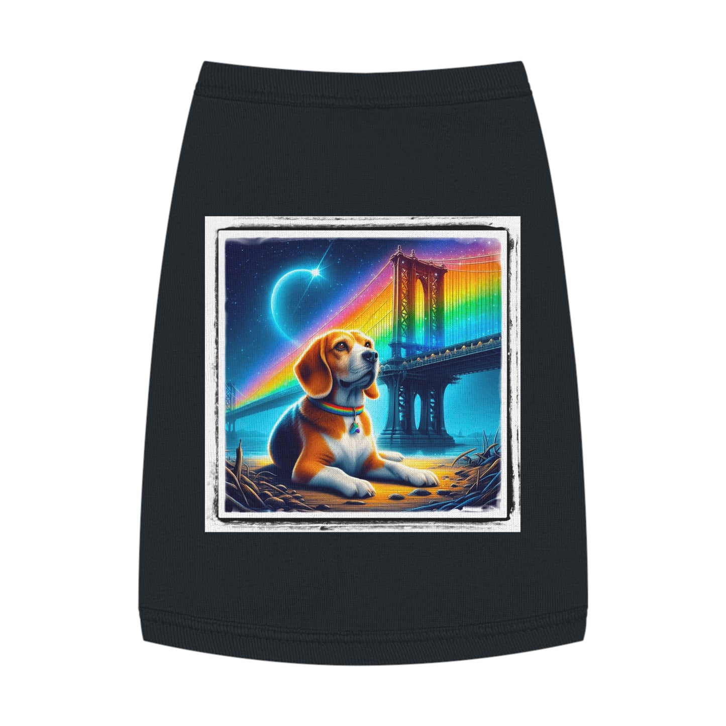 Pet Tank Top Beagle Rainbow Bridge Night Pets Printify
