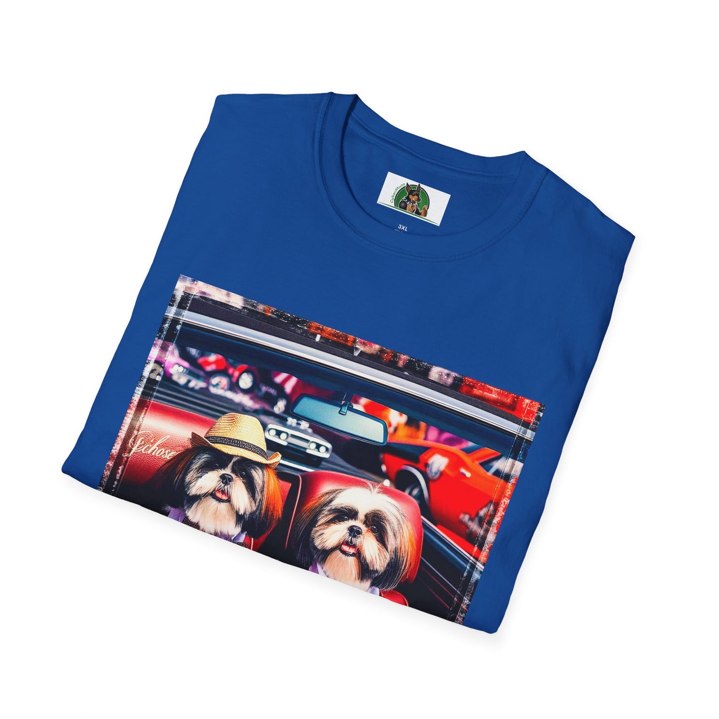 Wacky Shih Tzu driving frirbfs T-Shirt Printify
