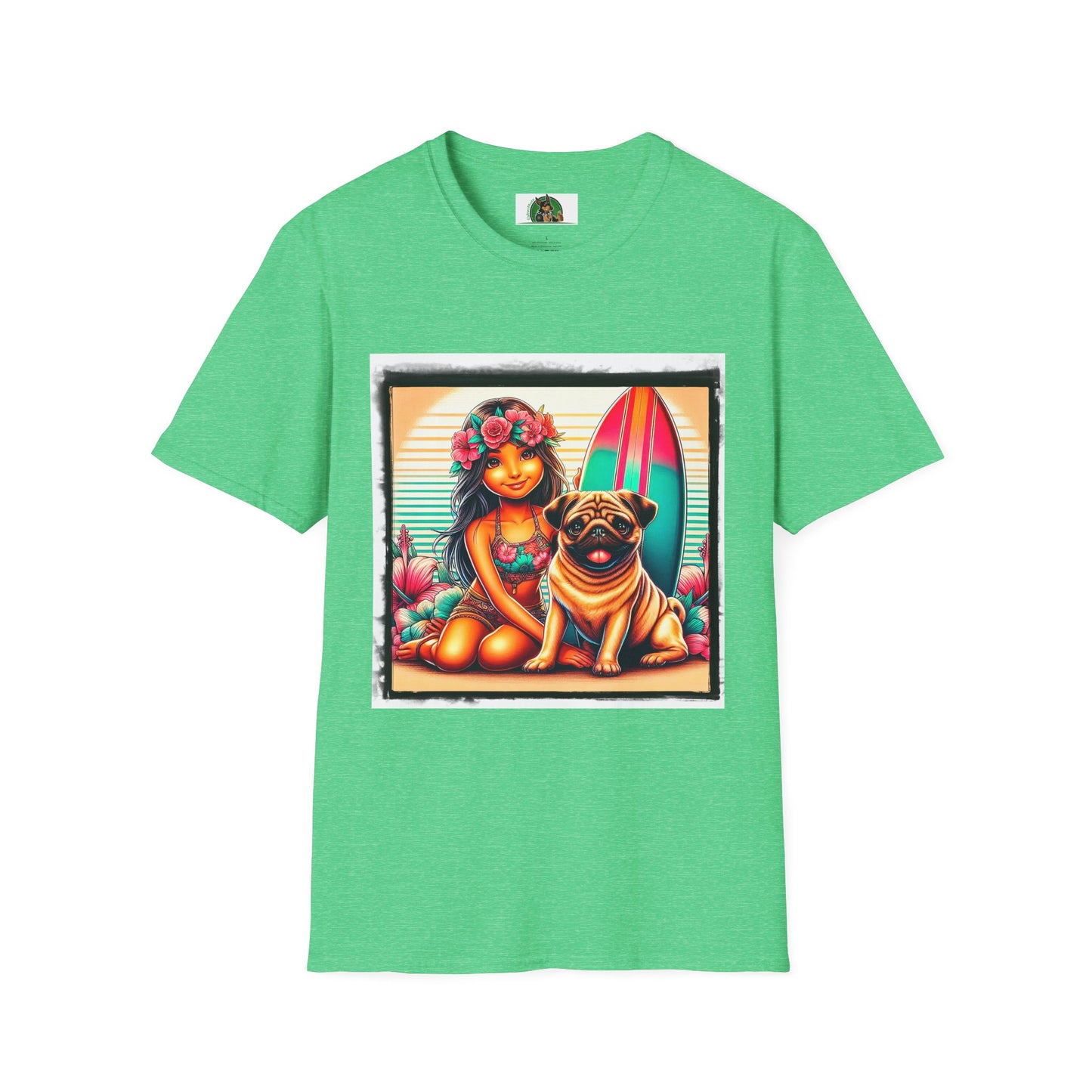 Pugs T-Shirt Printify S Heather Irish Green
