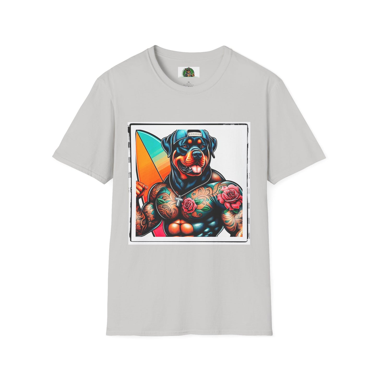 Rottweiler beach hotter shirt T-Shirt Printify S Ice Grey