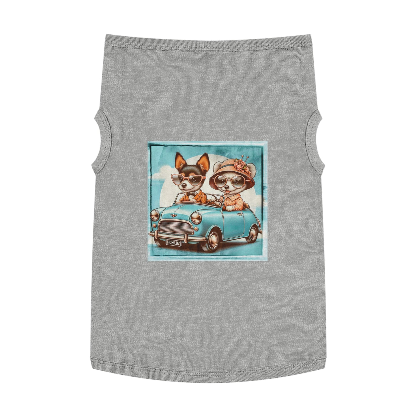 Wacky Pet Tank Top Rat Terrier couple driving Pets Printify XL Heather