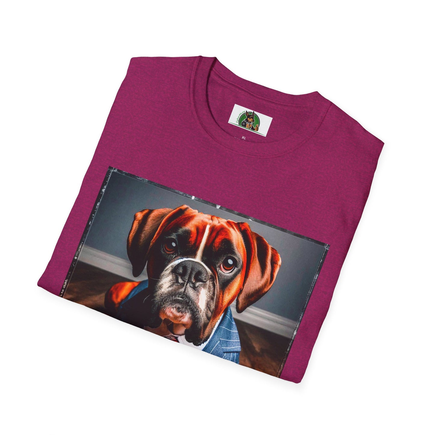 Boxer Dog Wearing Suit TShirt T-Shirt Printify