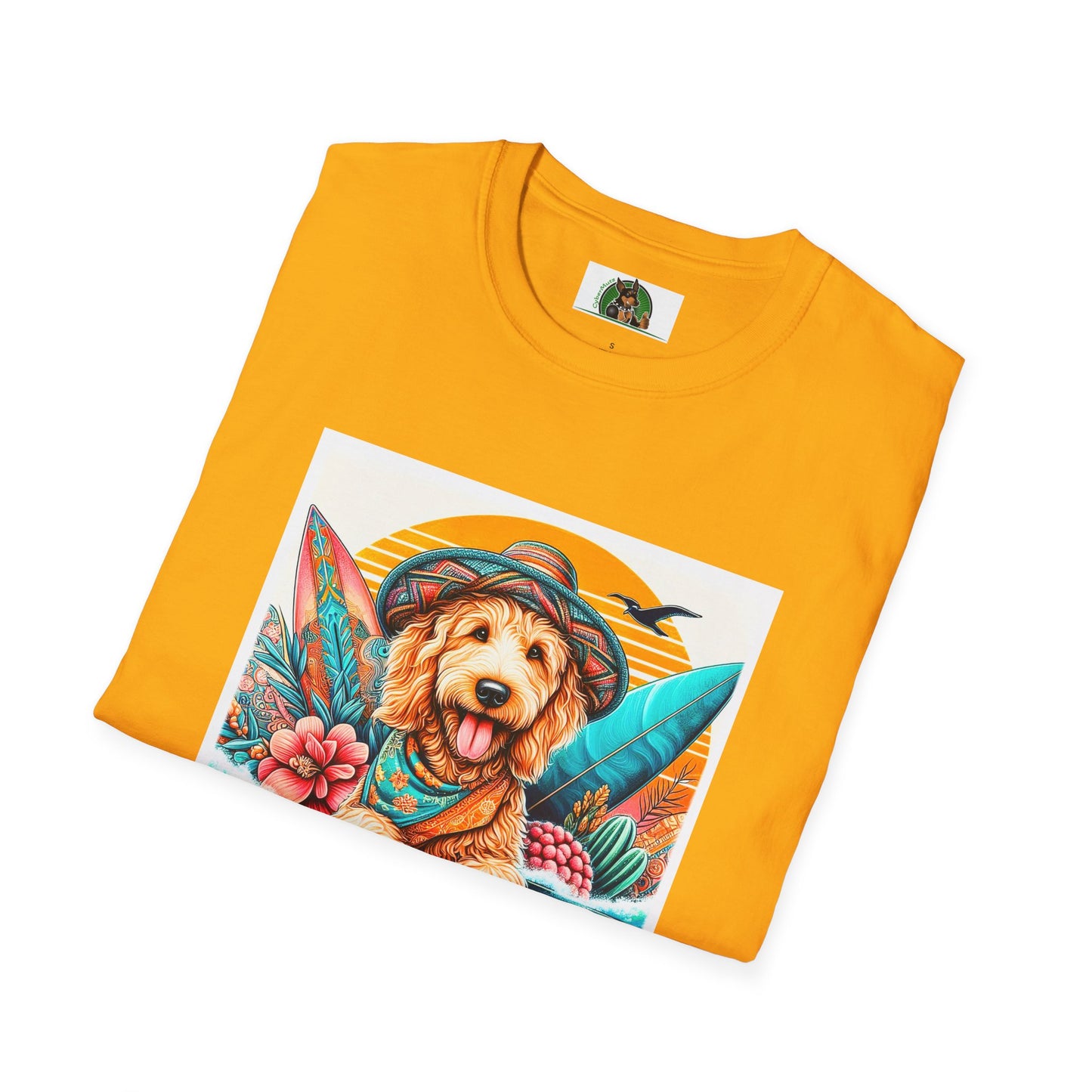 Golden Doodle blue waves shirt