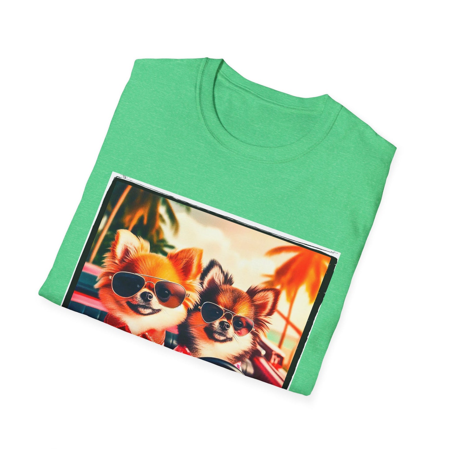 Chihuahua driving beach scene t shirt