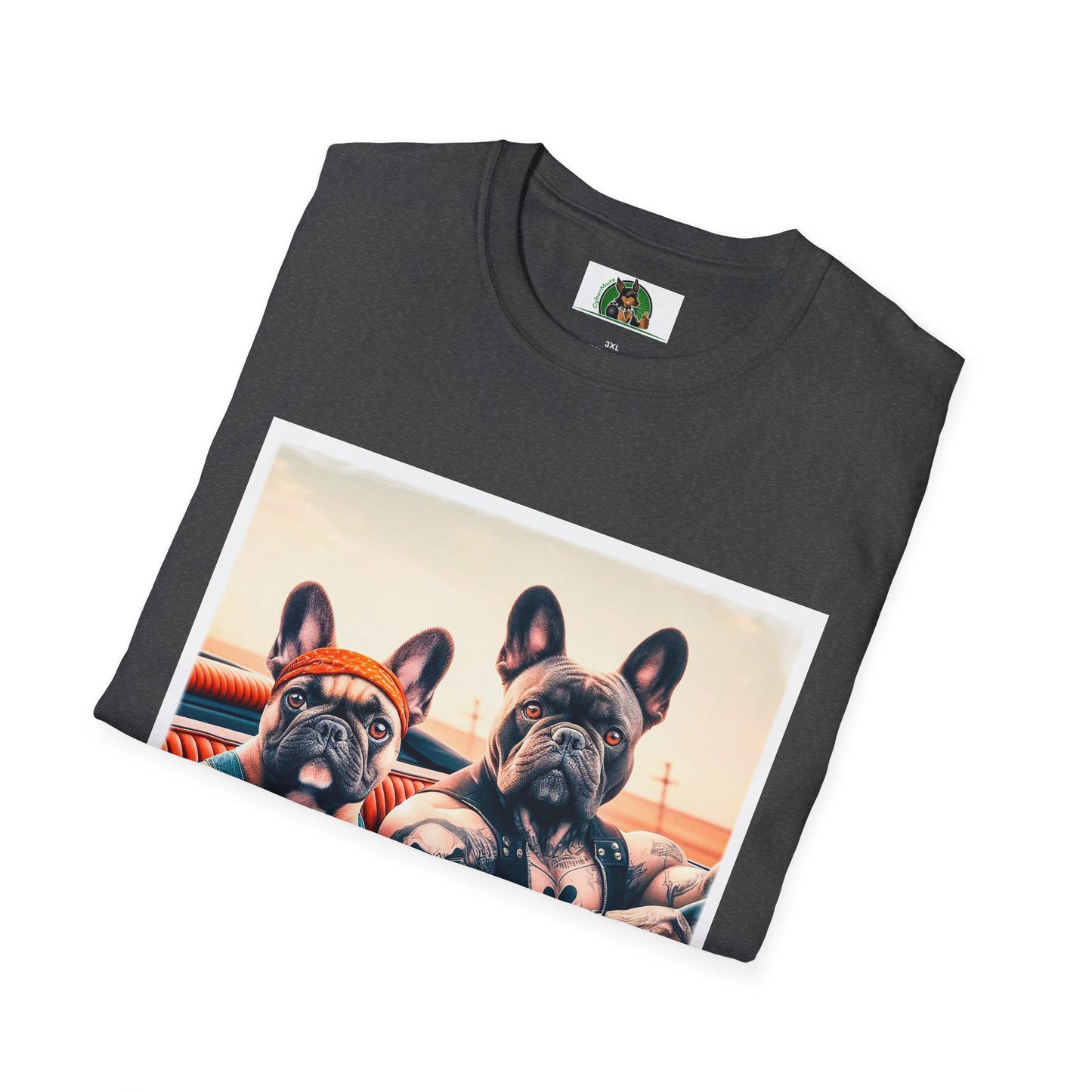 French Bulldog dad and baby t shirt T-Shirt Printify