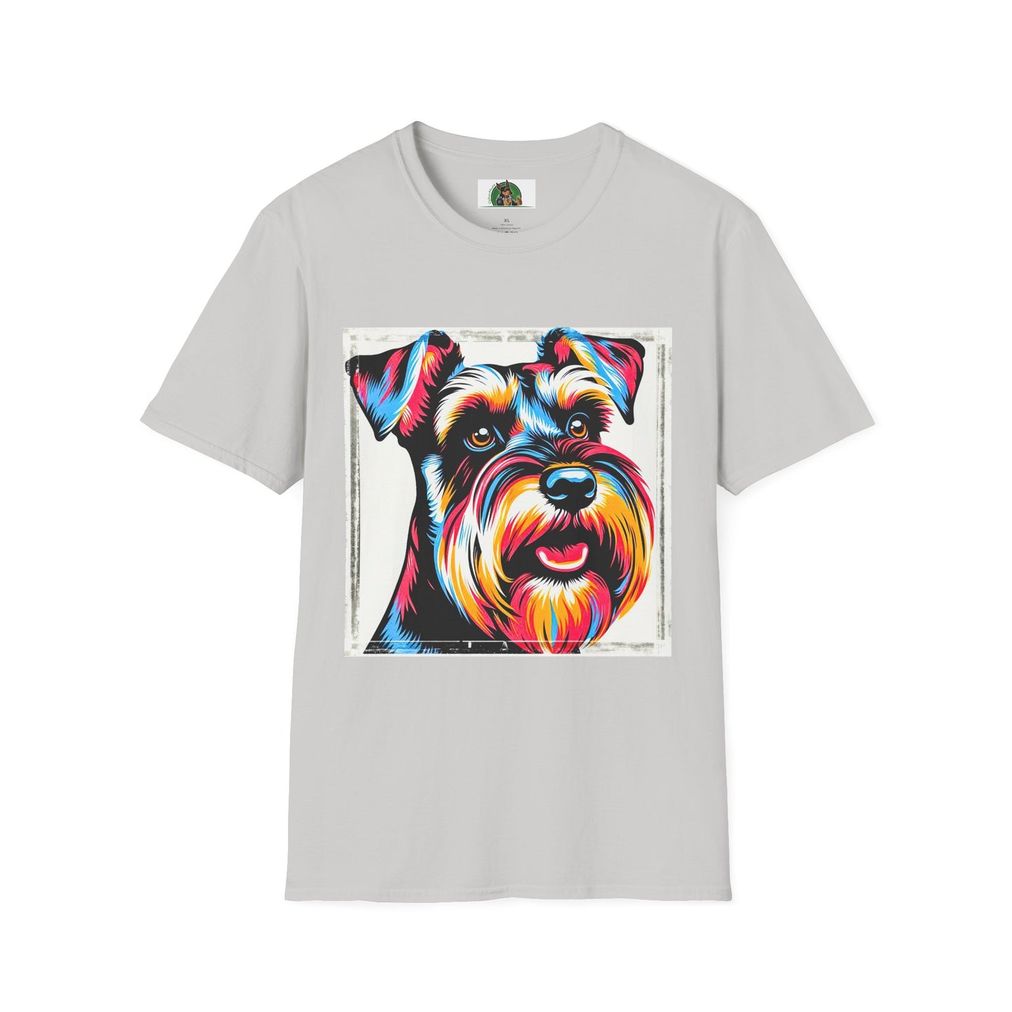 Miniature Schnauzer pop art shirt T-Shirt Printify S Ice Grey