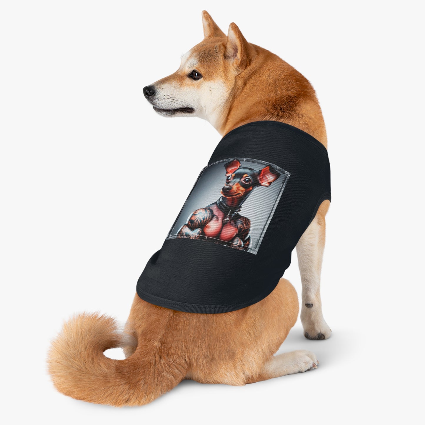 Min Pin Tank Tops tiny muscle msn Pets Printify