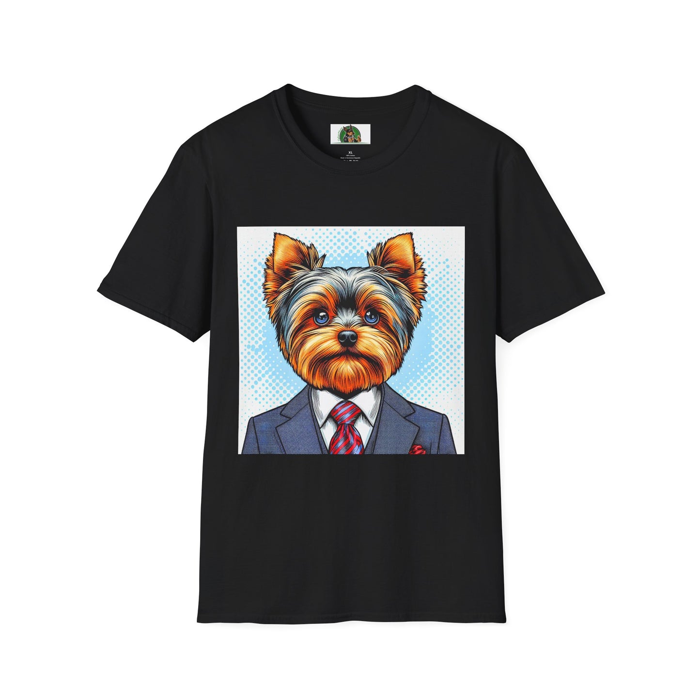 Yorkie suit shirt T-Shirt Printify XS Black