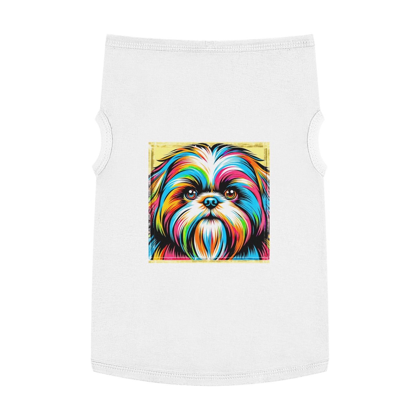 Pet Tank Top Shih Tzu colorful puppy Pets Printify XL White