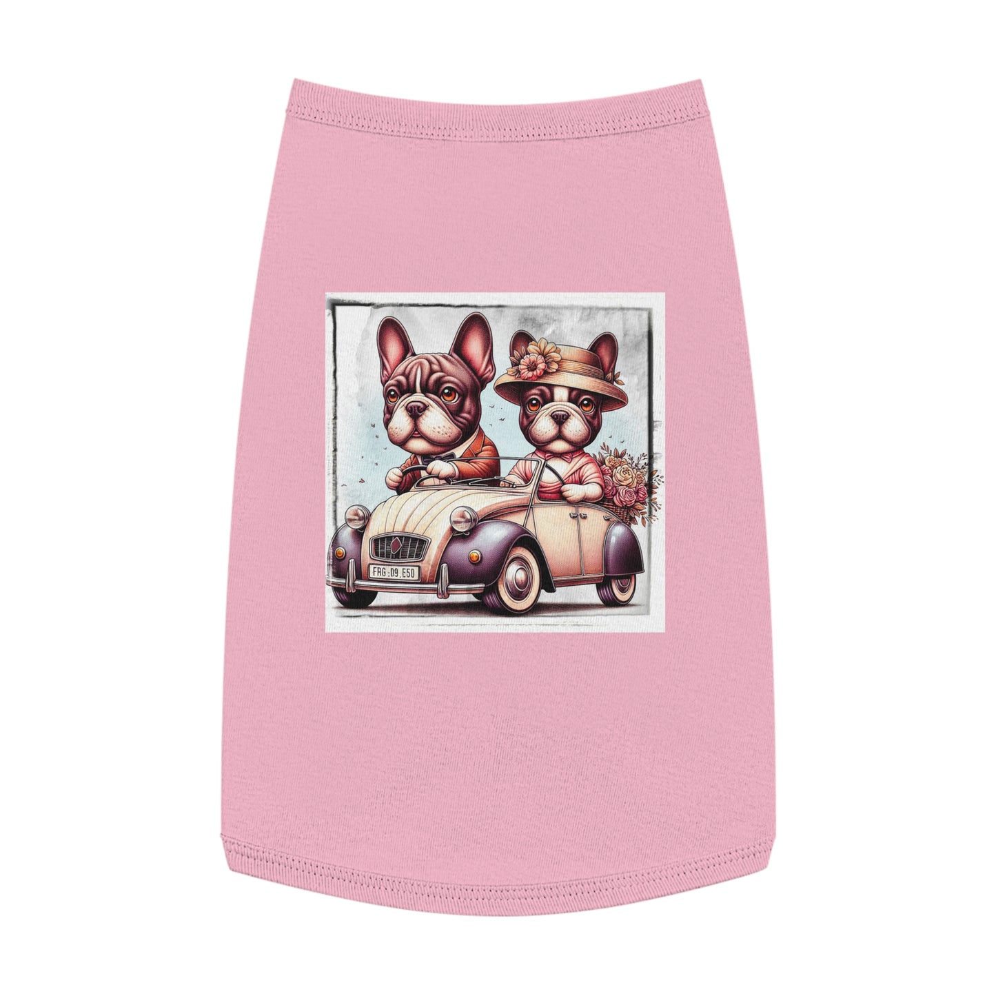 Wacky Pet Tank Top French Bulldog young couple t shirt Pets Printify L Pink
