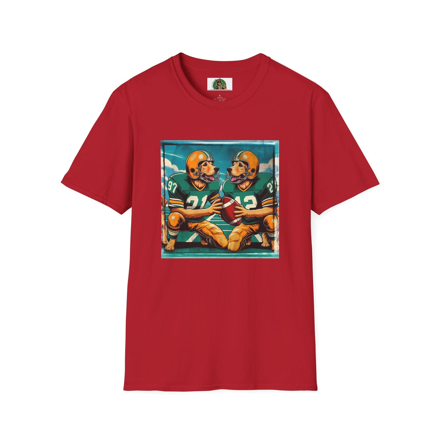 Golden Retriever football friends shirt T-Shirt Printify S Cherry Red